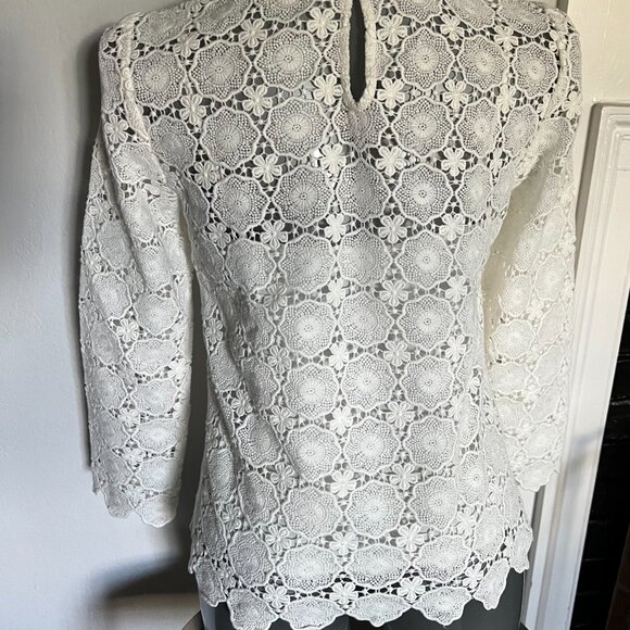 BODEN Floral Lace Top, NEVER WORN, white, Size 4 - Picture 9 of 13